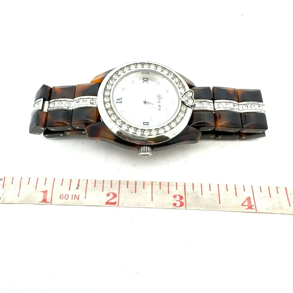 Retired Brighton Dana Point Tortoiseshell Rhinestone Accented Ladies Watch